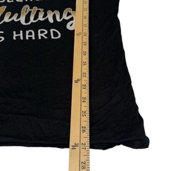 Color Bear Womens Black Racerback Tank Top "Coffee Because Adulting Is Hard" Gra - Picture 6 of 6